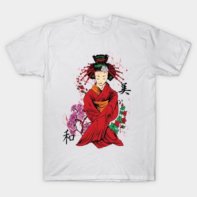 Geisha japanese style design T-Shirt by NiceIO